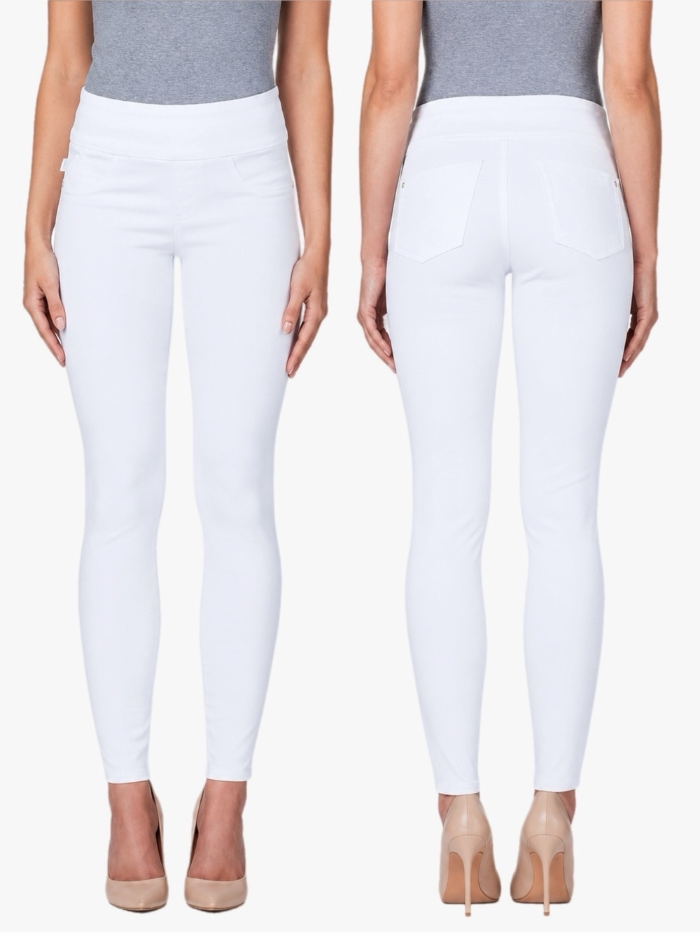 Rock & Republic Fever Legging Plus Size 18 Short Pull-On Slimming White Pants